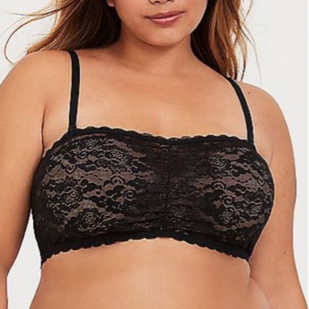 Torrid Black Lace Convertable Bandeau Bra